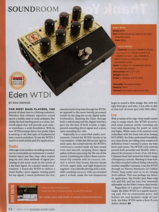 EDEN WTDI Direct Box/Preamp-1812