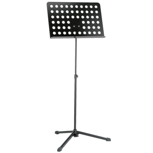 K&M 12179 Orchestra music stand, Black, perforated desk-0
