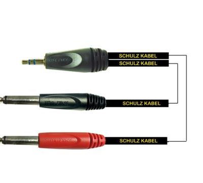 Schulz MS 2 Signaalkabel, 2 x 6,3 jack/ mini stereo jack-0