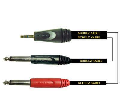 Schulz MS 2 Signaalkabel, 2 x 6,3 jack/ mini stereo jack-0