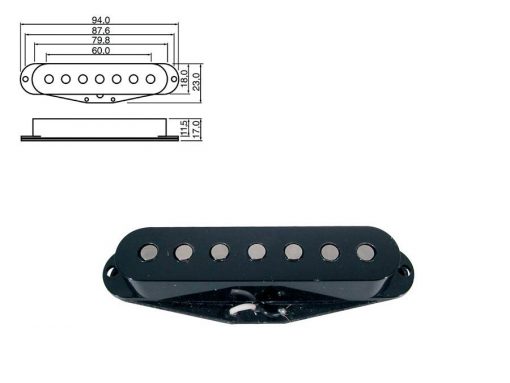 Boston pickup single coil Stallion 7-string PU-19-BK -0