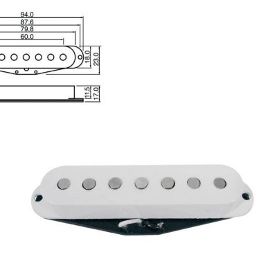 Boston pickup single coil Stallion 7-string PU-19-WH -0