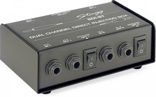Stagg 2-kanaals, passieve DI met mono/stereo schakelaar