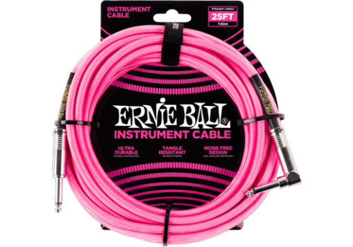 Ernie Ball Instrumentkabel Pink 25FT/7,62m - EB6065
