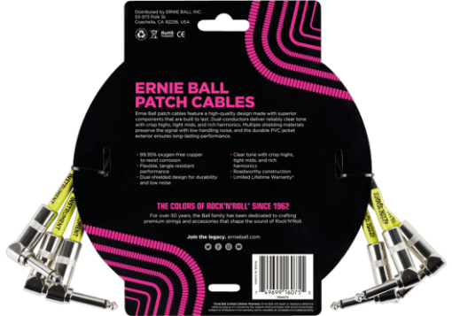 Ernie Ball Patchcords 1 FT/30 cm - 3 Pack - Afbeelding 2