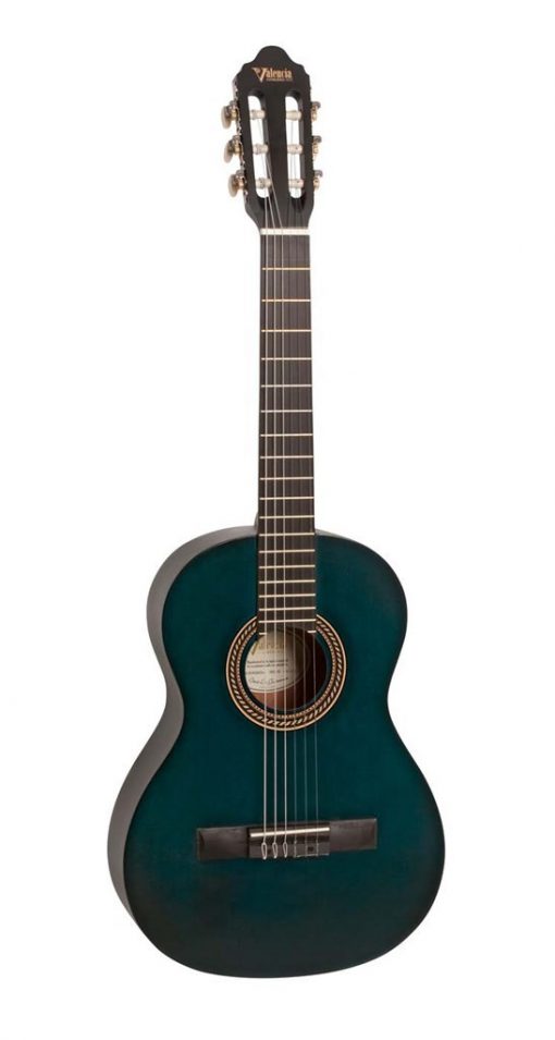Valencia 3/4 klassieke gitaar VC203-TB, trans blue