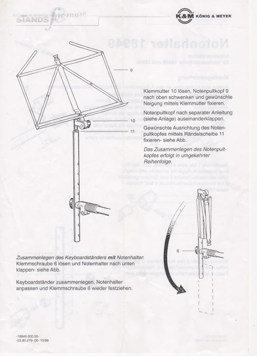K&M 18949 Lessenaar voor keyboardstand (18940 & 18990)