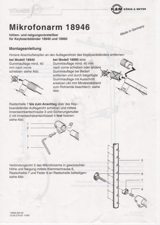 K&M 18946 Microfoonarm voor keyboardstand - Afbeelding 3