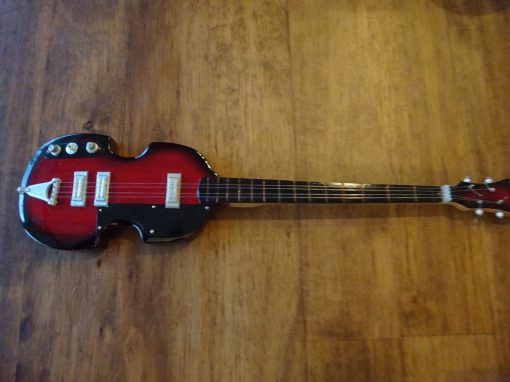 Miniatuur Vioolbas Redburst (zwarte slagplaat) + stand