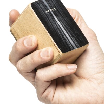 Nativo Mini cajon shaker with black front board finish